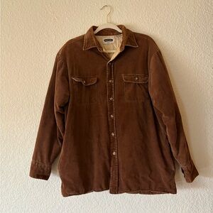Vintage Brown Corduroy Chore Jacket Lined Size Large Shelter Bay Gorpcore
